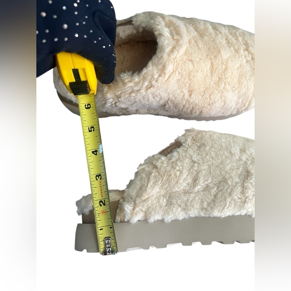 UGG Natural Fuzz Sugar Wool Faux Fur Slide Slipper - Picture 11 of 13